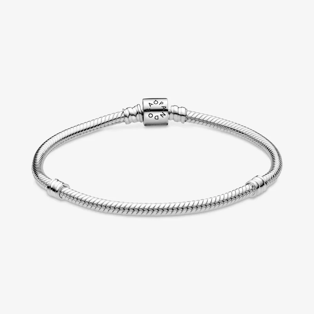 NWT Pandora Moments Barrel Clasp Snake Chain Bracelet 20cm - Picture 2 of 9